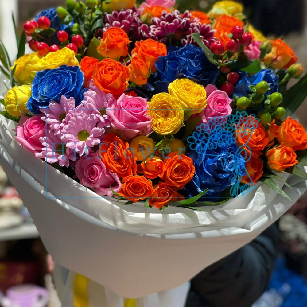 Букет цветов Стрелы Амура Букет цветов из: Розы и Хризантемы